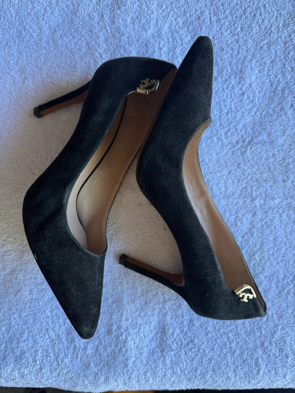 Tory Burch Black Suede Pointed Toe Stiletto Pumps